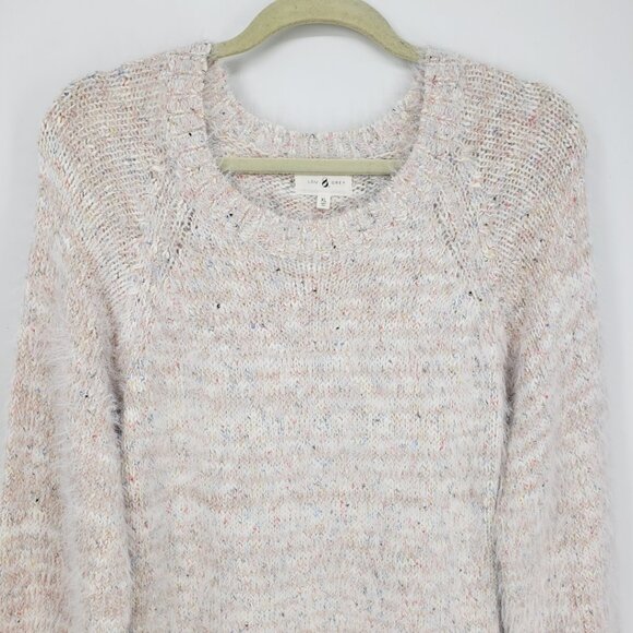 Lou & Grey Fuzzy Eyelash Knit Tunic Sweater XL Relaxed Fit Oversized Long Cream - Picture 7 of 11